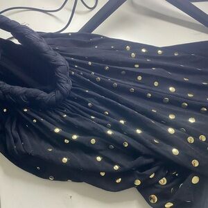 Black Dress with Gold Polka Dots